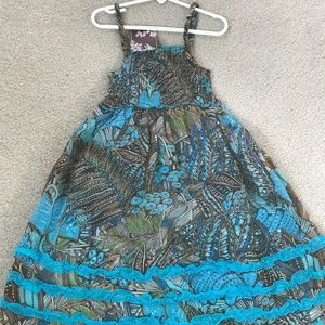 Kanya USA Blue Gold Sparkly Maxi Dress Size 4T